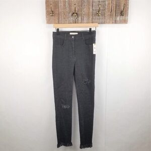 Max Studio London Jeans Womens 26 Destroyed Raw Hem Skinny